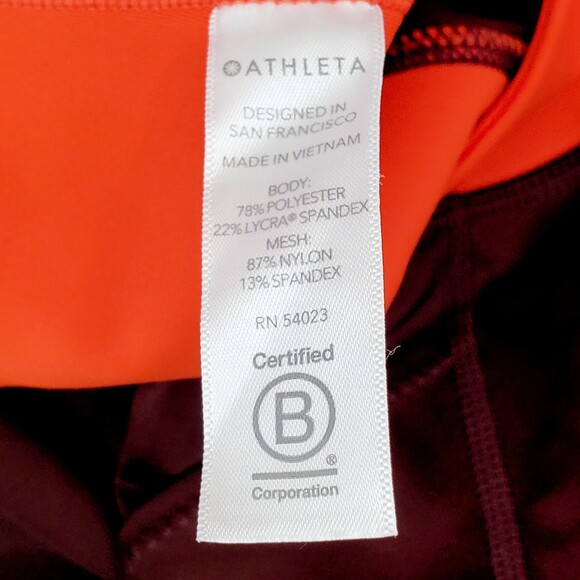 Athleta Tenacity 7/8 Tight in Powerlift Leggings Antique Burgundy Orange SZ M - Picture 5 of 12
